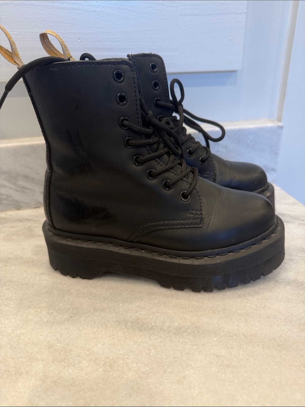 Dr. Martens Black Chunky Platform Lace-Up Ankle Boots